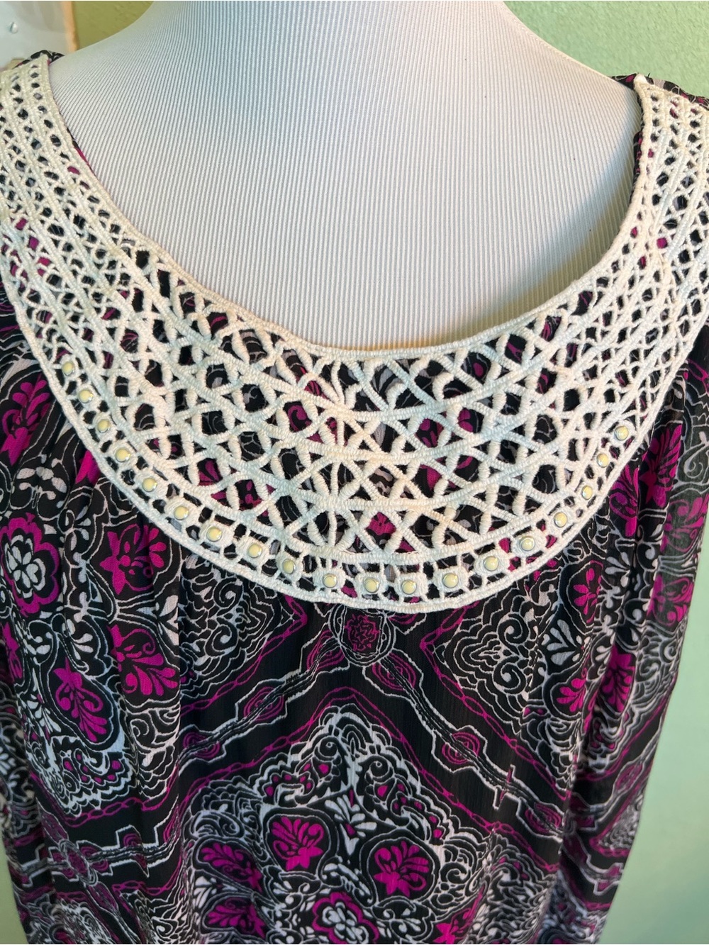 Catherine’s Maxi Dress with Pink and Black Medallion Print - Picture 2 of 6
